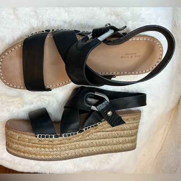 Rag & Bone August Espadrille in suede upper & leather lining sandals Sz-9.5. D - Picture 3 of 14